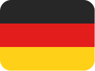Flag of Germany with three horizontal stripes in black, red, and yellow.