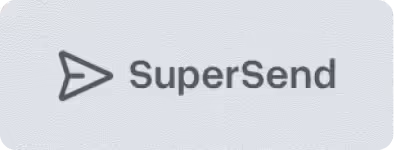 SuperSend logo with a paper plane icon next to the text.