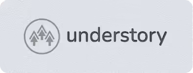 A white speech bubble with the words understory on it.