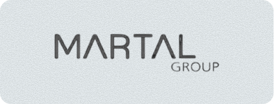 Logo with the text 'MARTAL GROUP' on a light textured background.