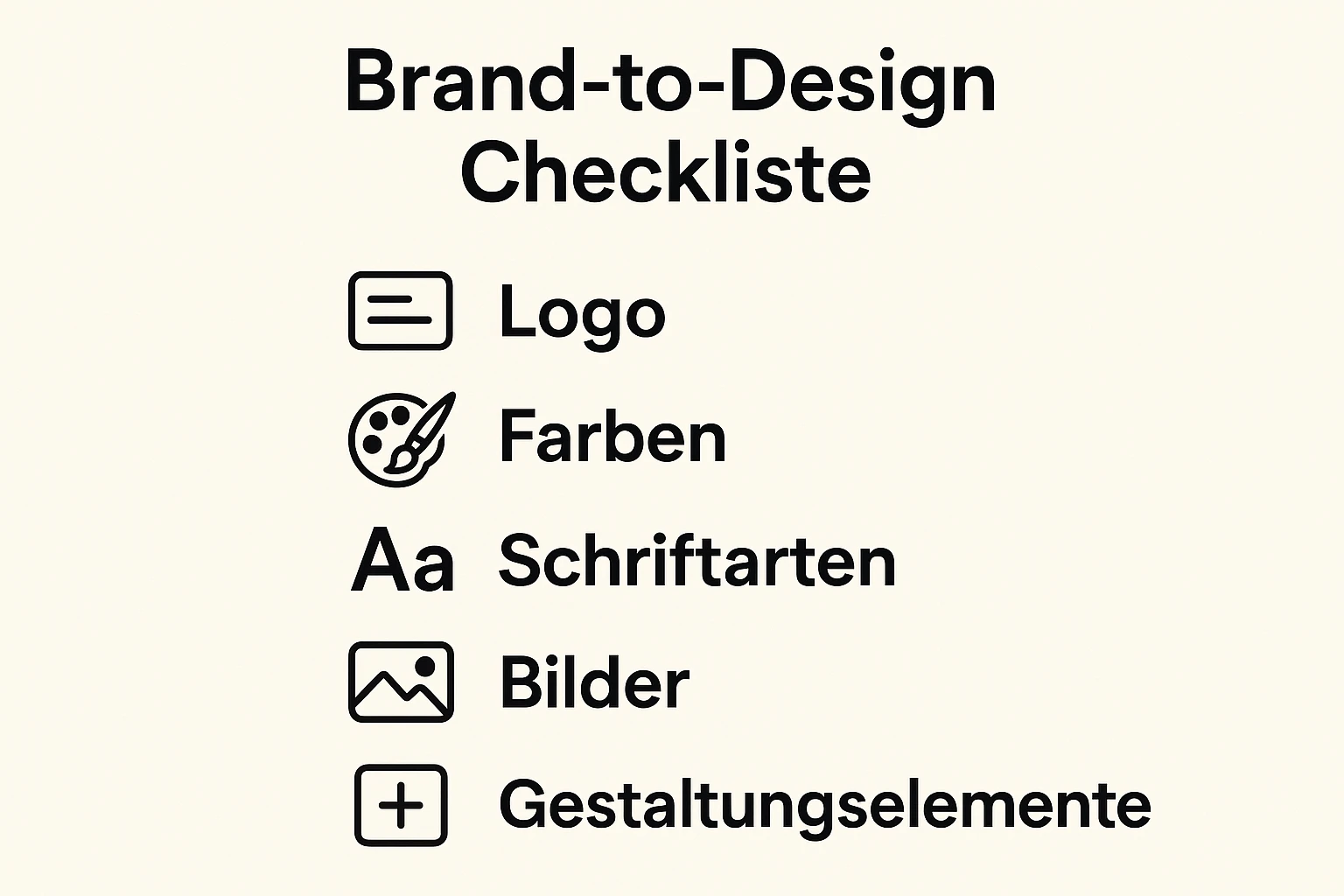Checklist provides criteria to assess cover and layout for brand alignment