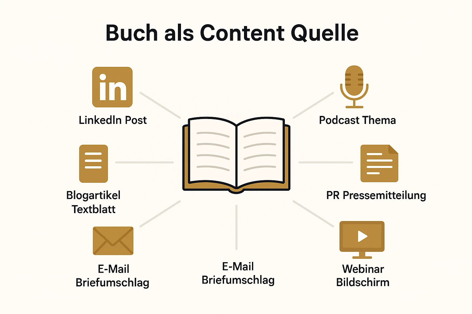 Visualisierung des Content-Recyclings aus einem Buch