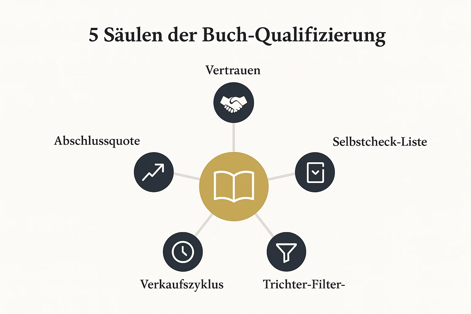 Diagramm der fünf Säulen der buchbasierten Lead-Qualifizierung