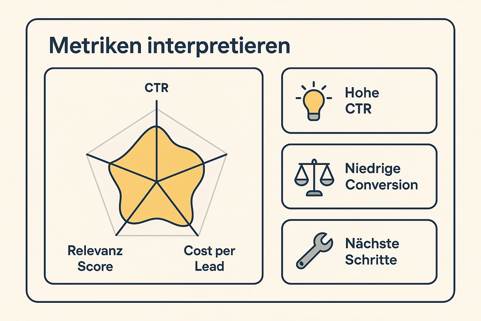 Grafik zur kombinierten Interpretation von Metriken für datenbasierte Entscheidungen