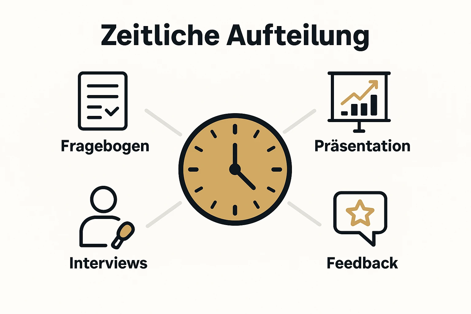 Diese Abbildung zeigt die zeitliche Aufteilung der Unternehmeraufgaben im 15-Stunden-Buchprojekt und verdeutlicht die minimalen, aber effektiven Zeitinvestitionen.