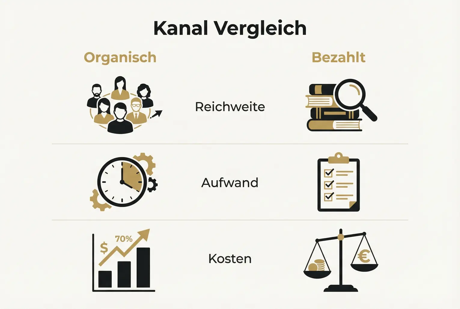 Kanal Vergleich Organisch vs Bezahlt