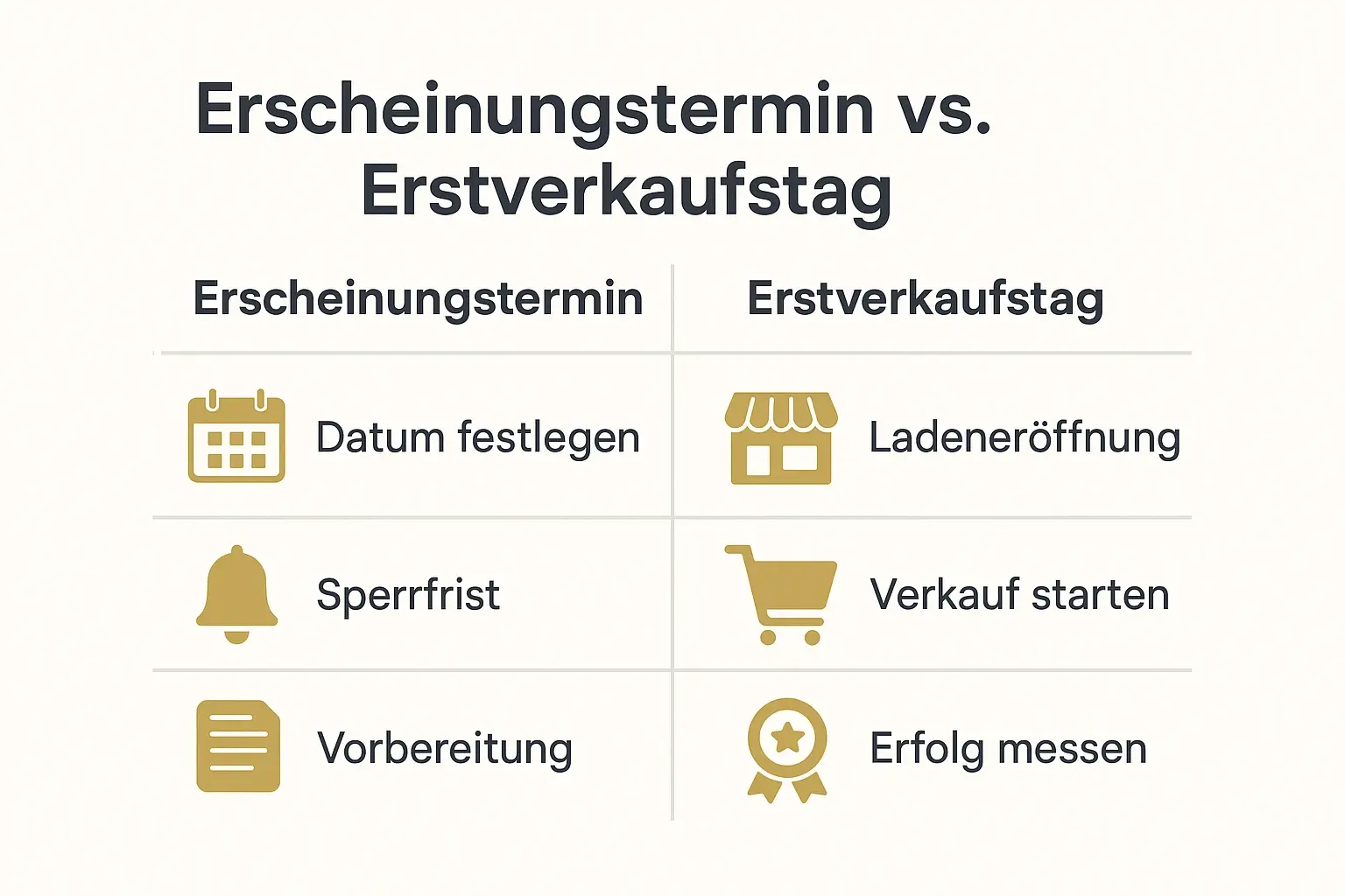 Unterschiede zwischen Erscheinungstermin und Erstverkaufstag