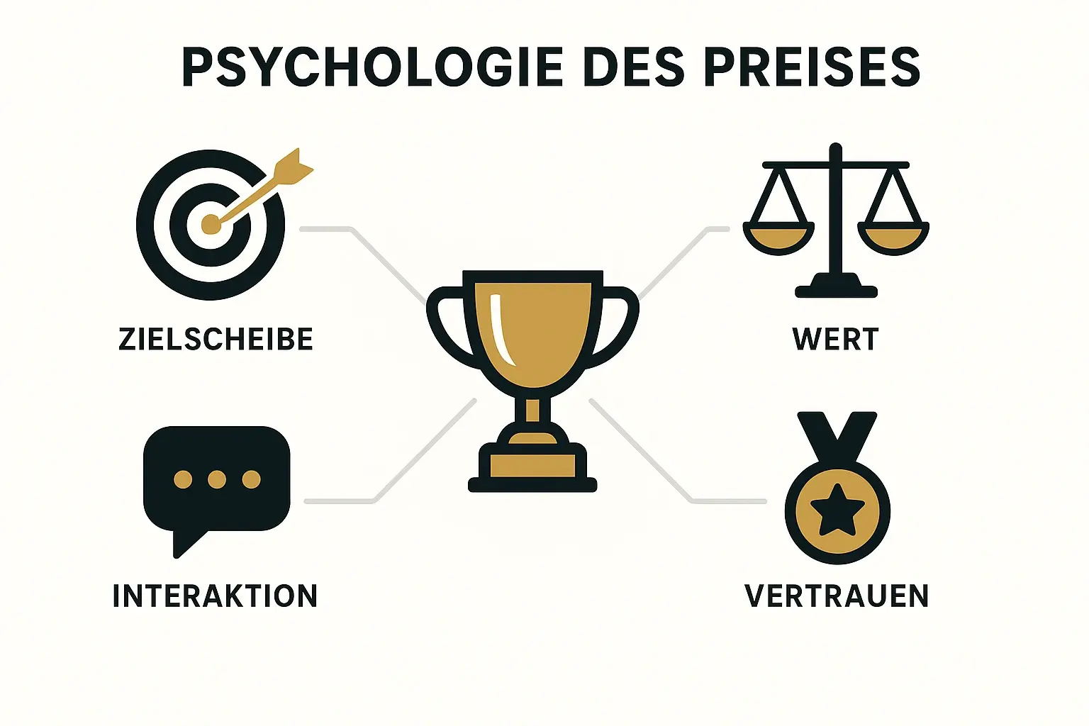 Dieses Bild erklärt die psychologischen Prinzipien, wie ein hoher Buchpreis Exklusivität, Wert und Vertrauen erzeugt und so die Personal Brand stärkt.