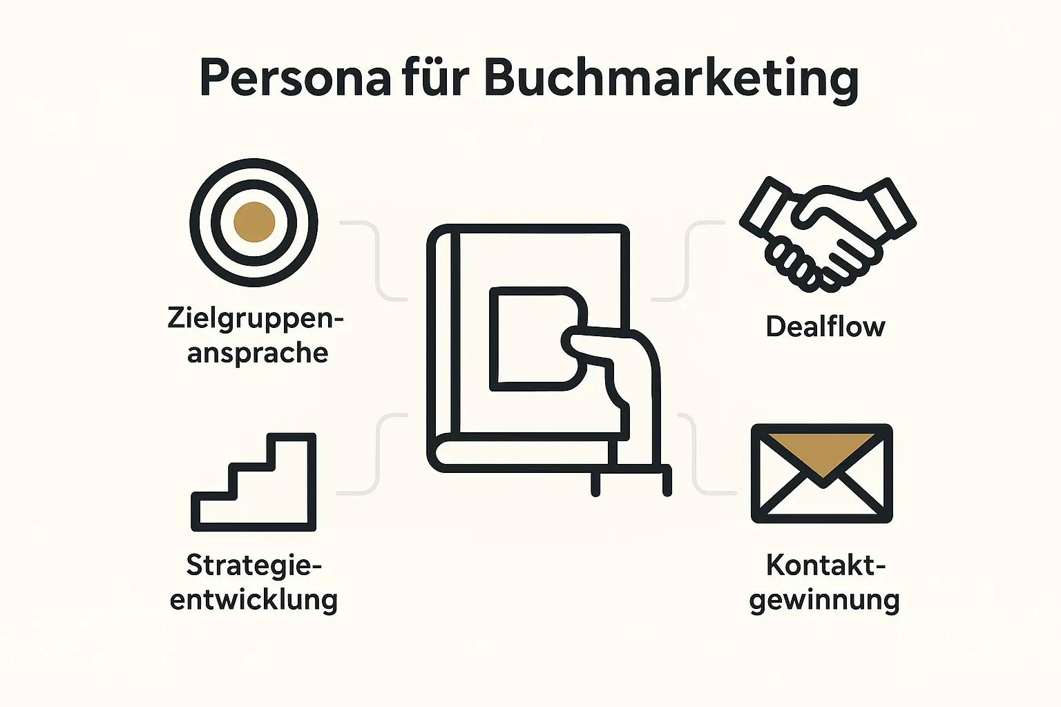 Dieses Bild zeigt, wie gezielte Buyer Personas Autoren helfen, durch präzise Zielgruppenansprache und strategische Marketingmaßnahmen ihren Dealflow und Kontaktgewinnung zu maximieren.