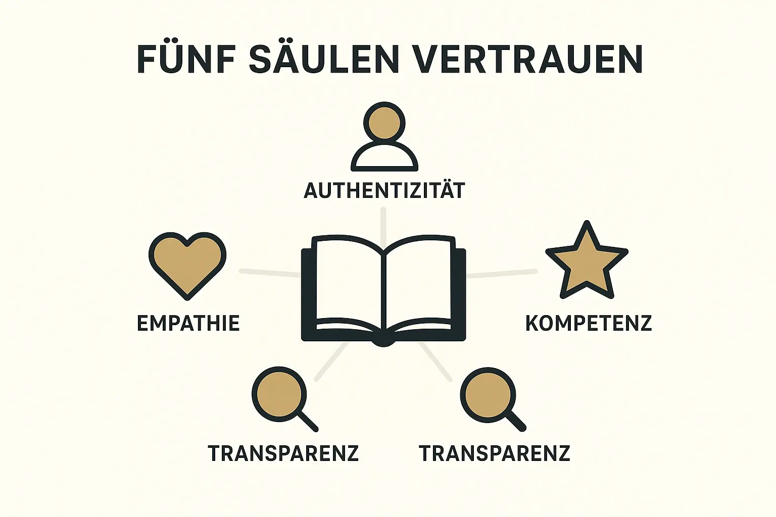 Die fünf Säulen, wie ein Buch Vertrauen aufbaut