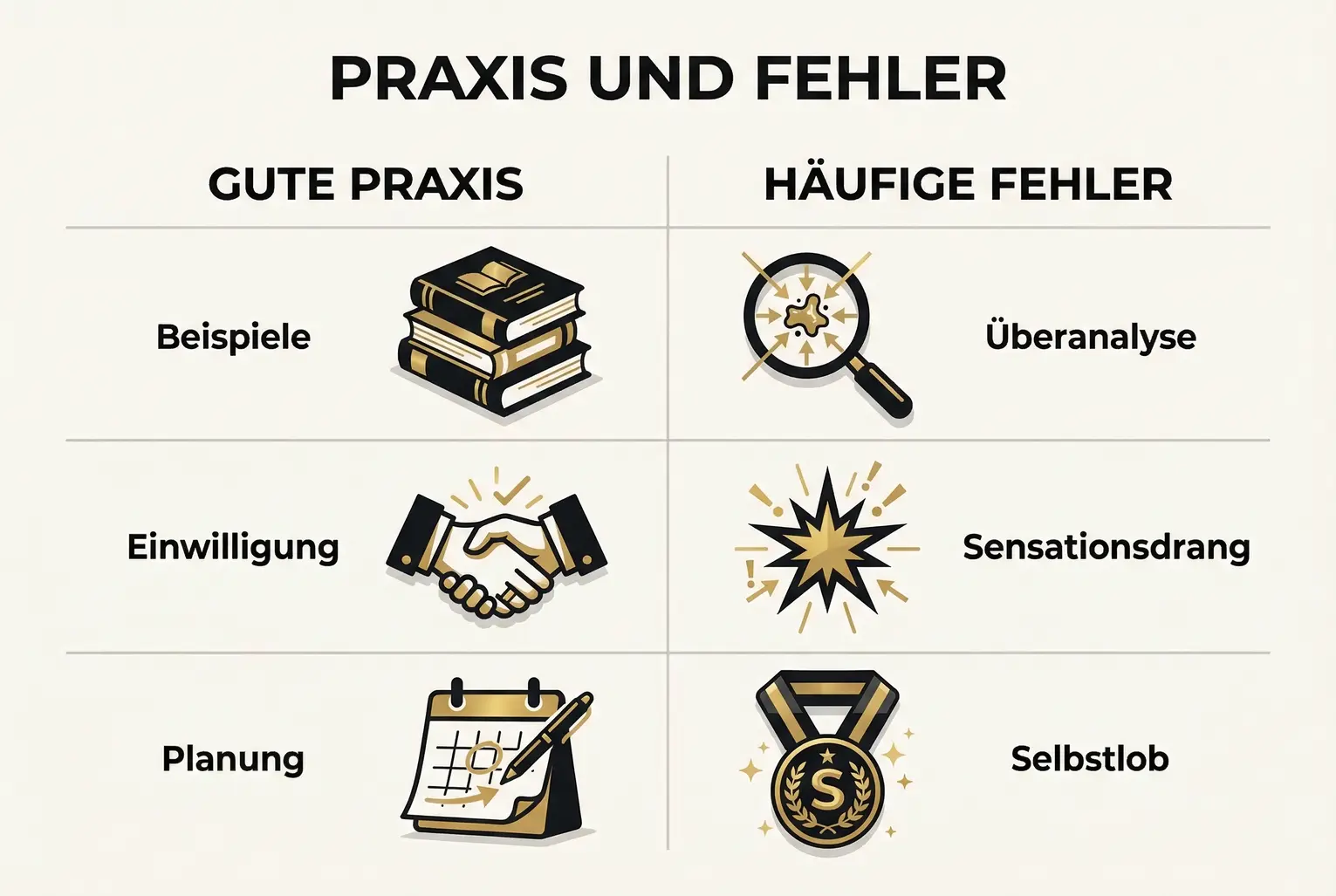 Vergleicht bewährte Vorgehensweisen mit typischen Fehlern beim Einbinden persönlicher Geschichten und unterstützt ethische, wirksame Entscheidungen.