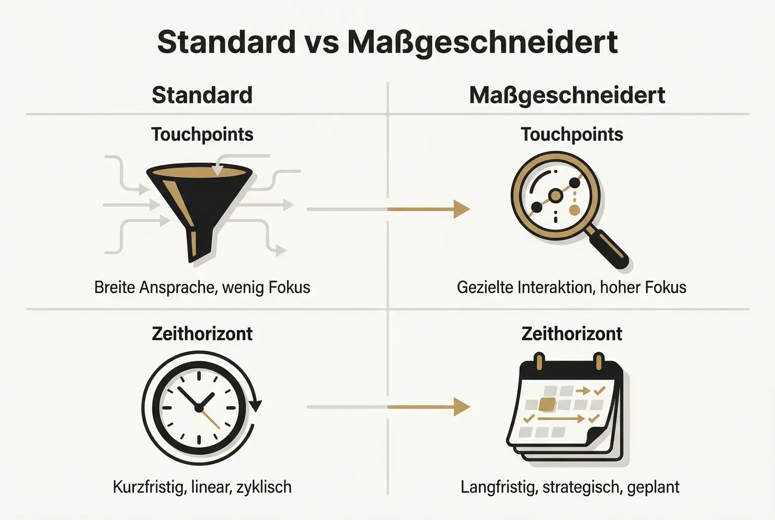 Schritt-für-Schritt-Flow: Zeigt die vier Kernphasen beim Aufbau eines individuellen Attributionsmodells für Buchverkäufe und erleichtert die Umsetzung in der Praxis.