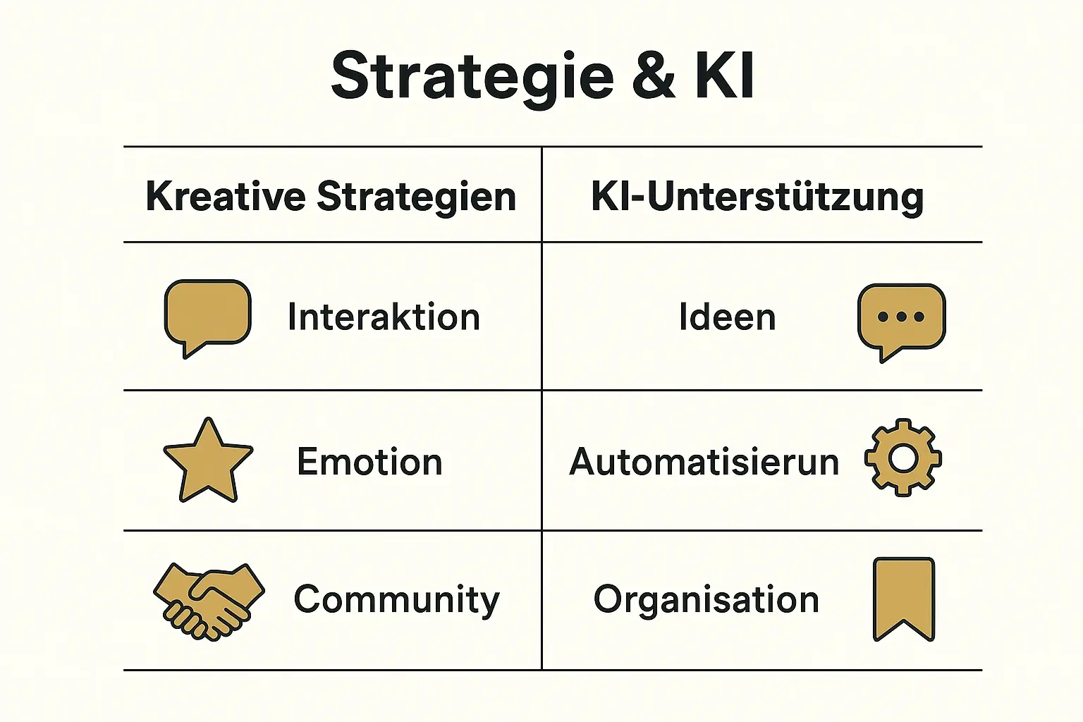 Infografik, die kreative Ansätze mit KI-gestützter Unterstützung vergleicht und zeigt, wie beide zusammenarbeiten können, um Buchzitat-Inhalte erfolgreicher zu machen.