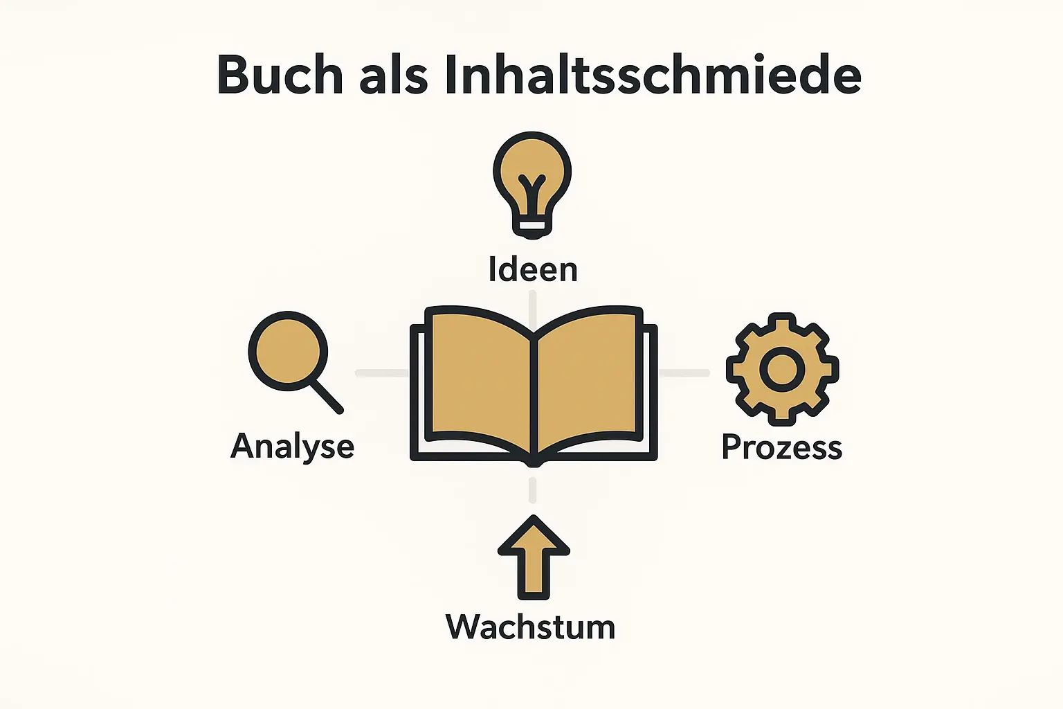 Ein Buch als zentrale Quelle für die Entwicklung von Ideen, Prozessen und Wachstum bei der Umwandlung in Blogartikel.