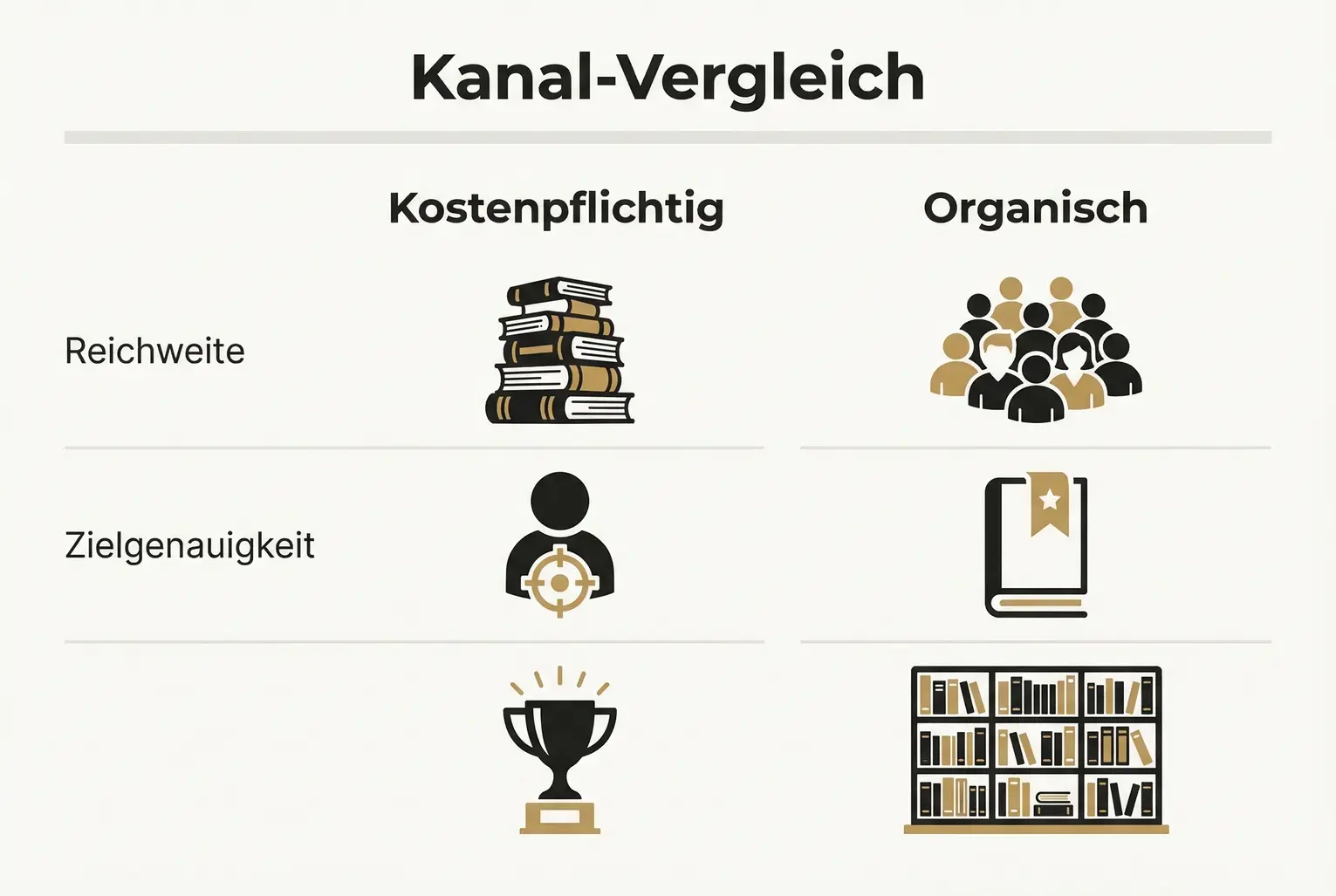 Schritt-für-Schritt-Ablauf für eine performanceorientierte Buchkampagne: Forschung, Kanalwahl, Start, kontinuierliche Optimierung und Skalierung für messbare Ergebnisse.