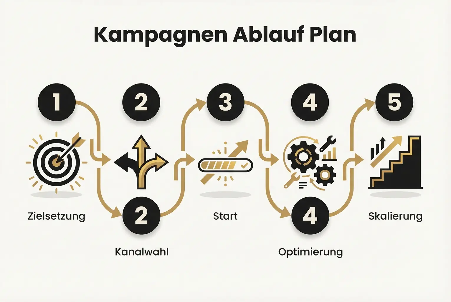 Vergleichstabelle, die kostenpflichtige und organische Kanäle entlang Reichweite, Zielgenauigkeit und Langfristigkeit gegenüberstellt, um Kanalentscheidungen zu erleichtern.