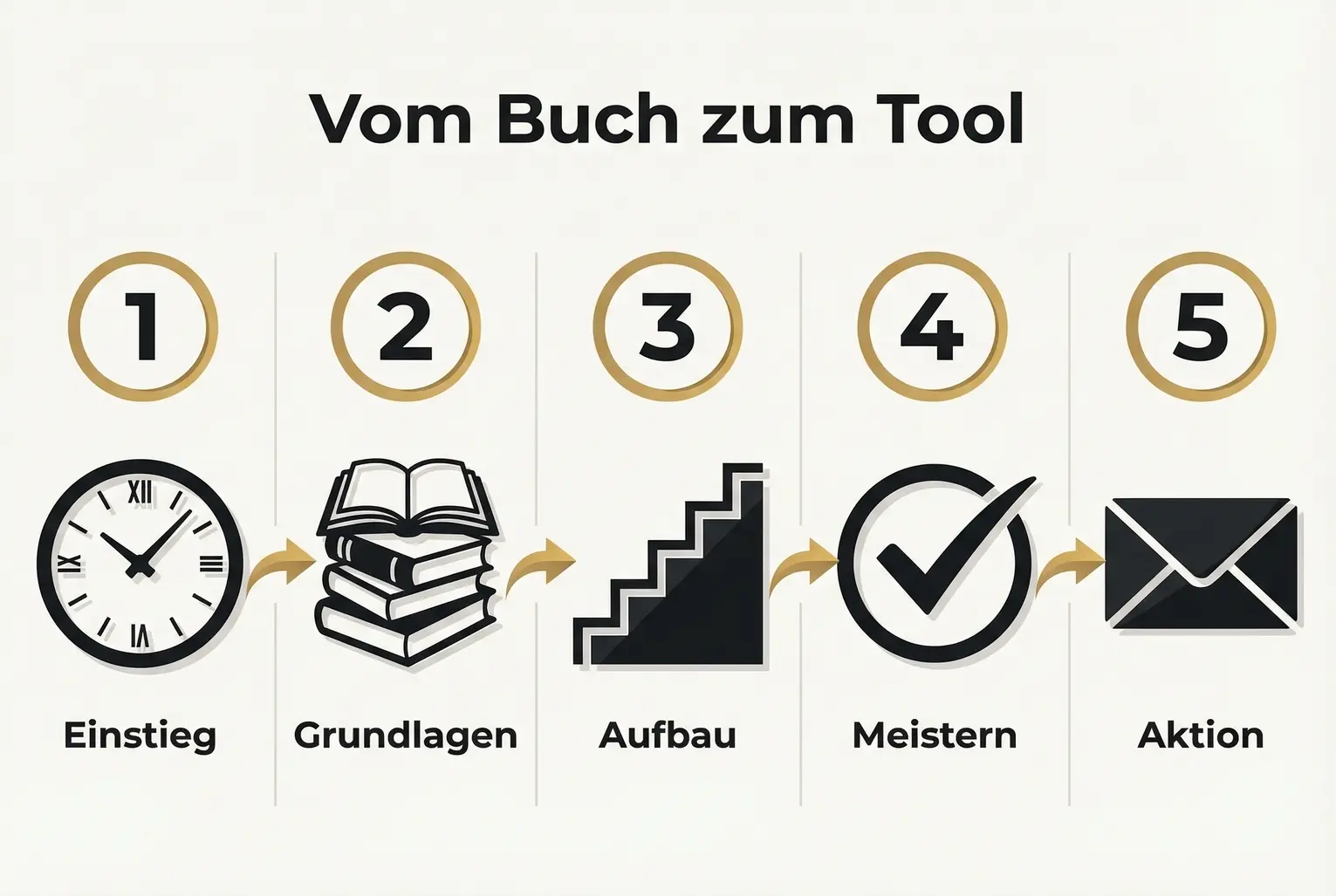 Ablauf: Fünf klare Schritte von der Idee bis zur Veröffentlichung interaktiver Formate – ideal als Anleitungsteil im Tutorial.