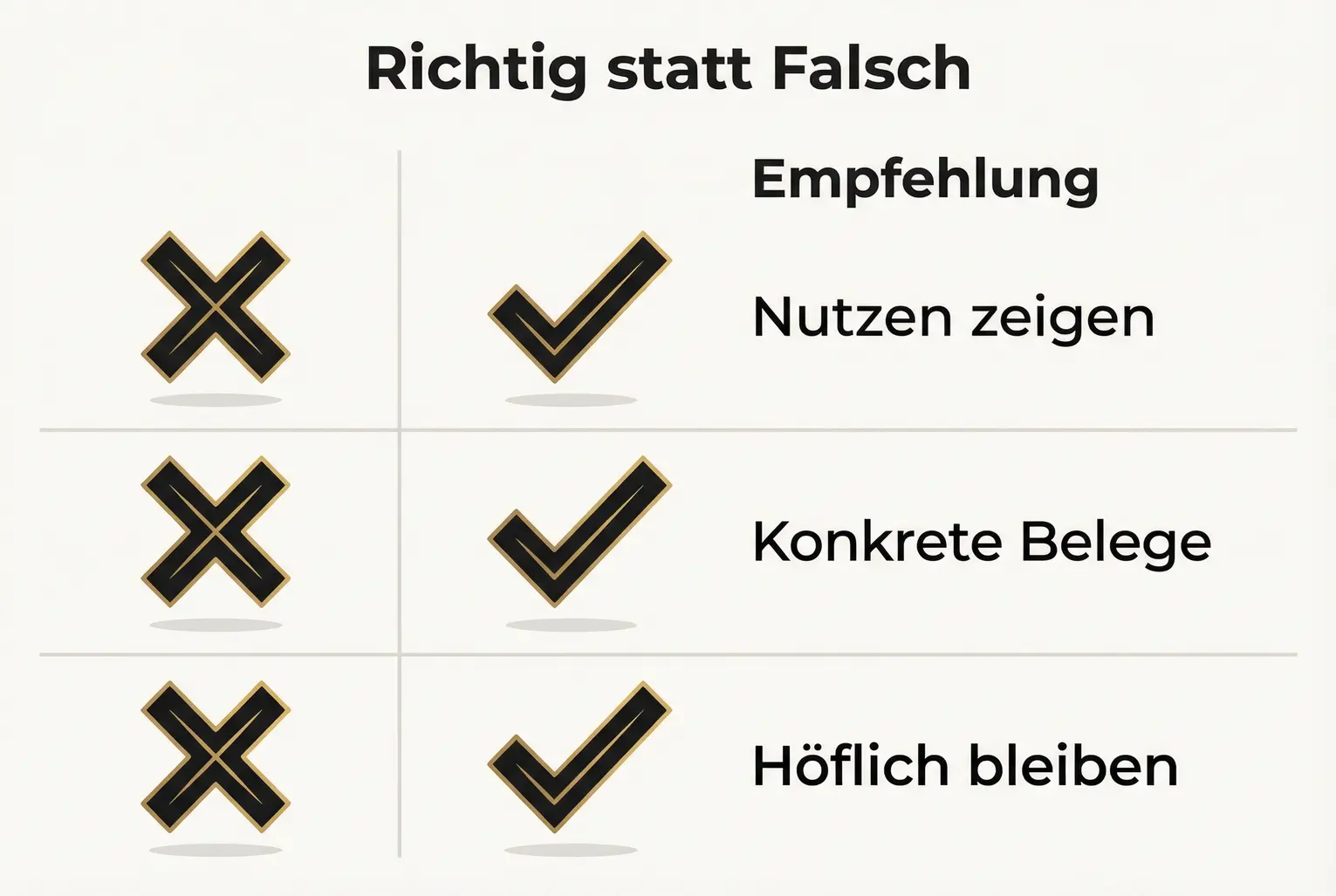 Vergleichsübersicht: Was wirkt arrogant, und wie formulierst du stattdessen respektvoll und überzeugend? Drei klare Empfehlungen für Premium-Bücher.