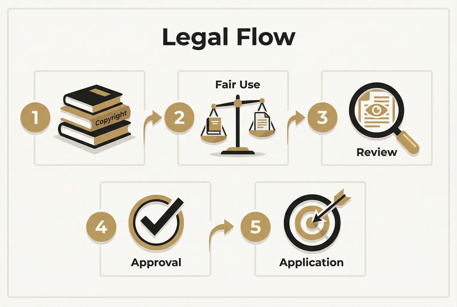 This image explains the key legal steps to ethically and correctly use book quotes for a defense.