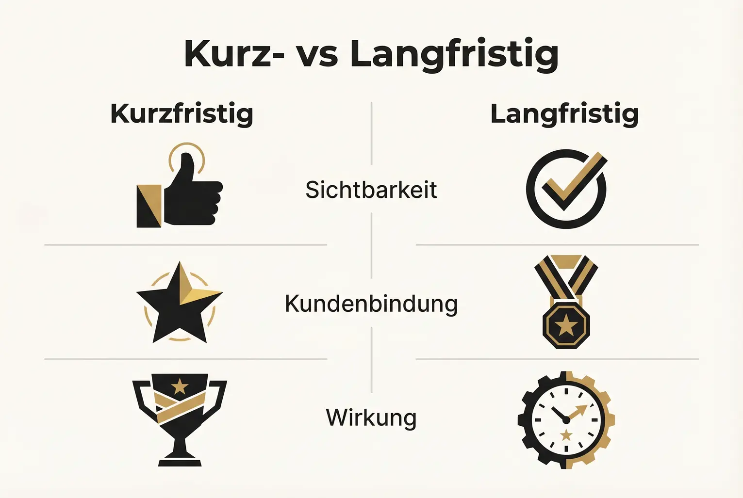 Vergleichsvisualisierung zeigt: Buch-basierte Inhalte liefern sofortige Sichtbarkeit und langfristig stärkere Kundenbindung sowie ROI-Potenzial.