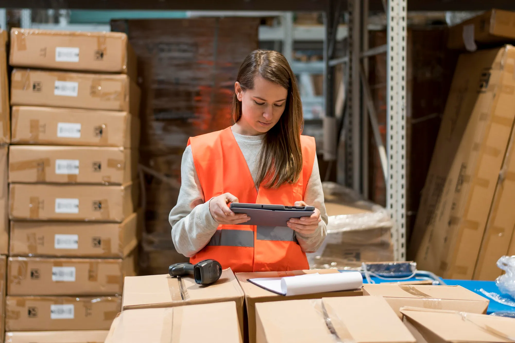 Warehouse staff managing inventory and storage operations