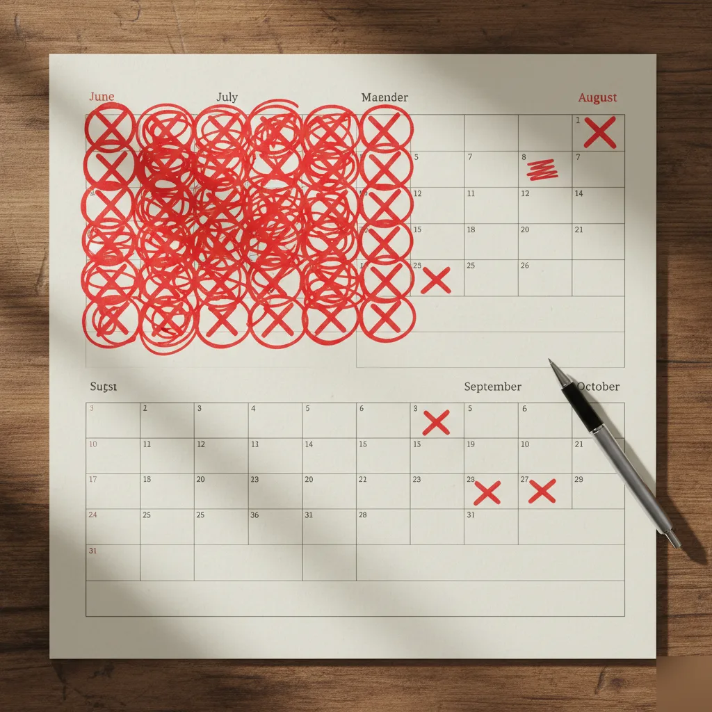 Moving calendar showing peak and off-peak booking dates