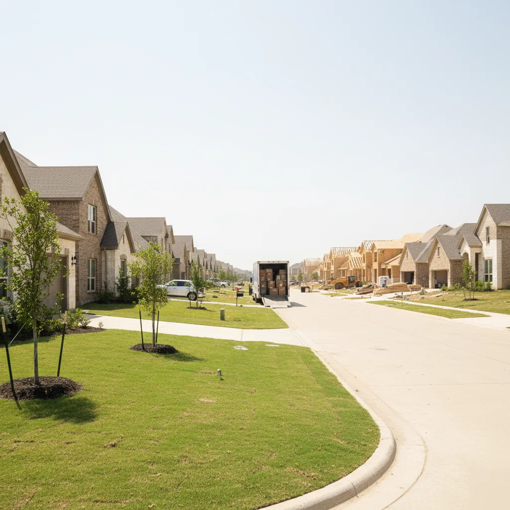 Suburban Round Rock neighborhood during a self-move