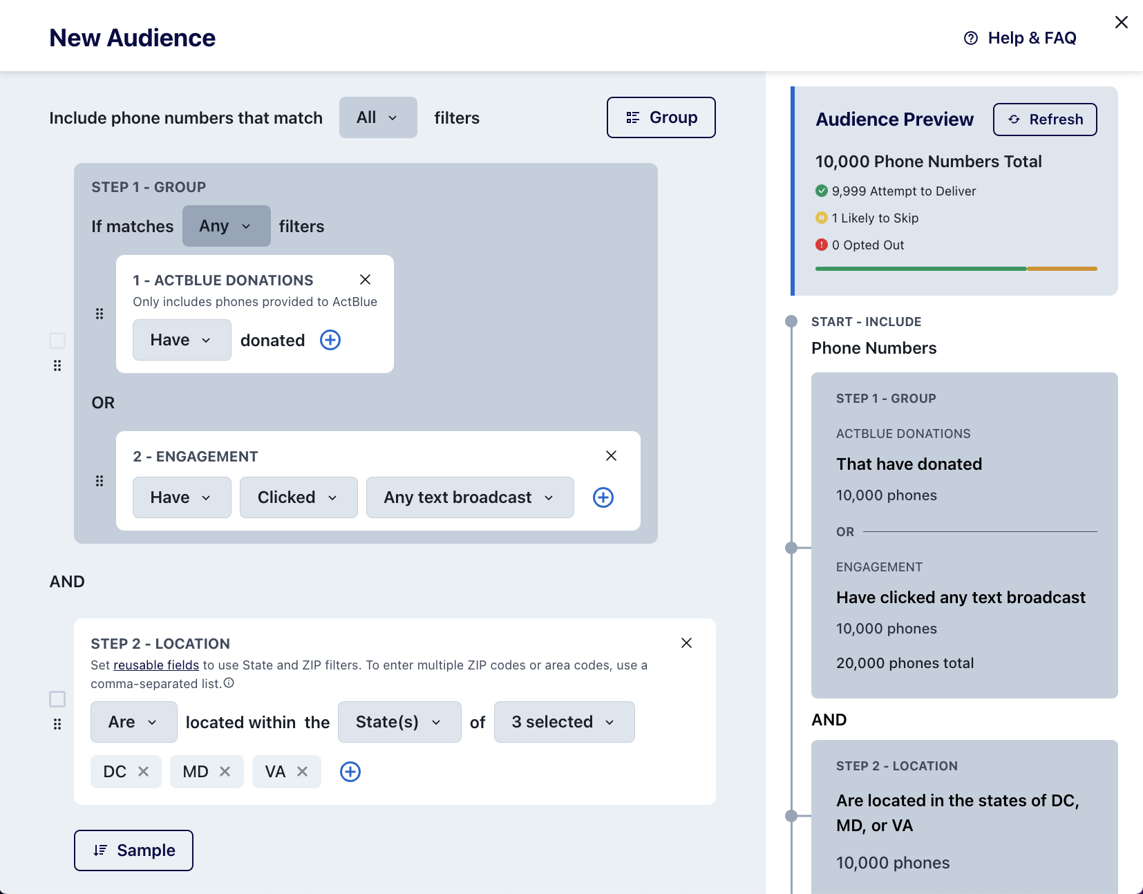 Audience Builder include filters.