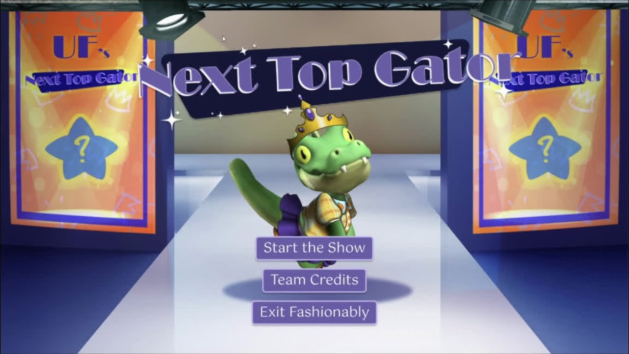 Next Top Gator title screen