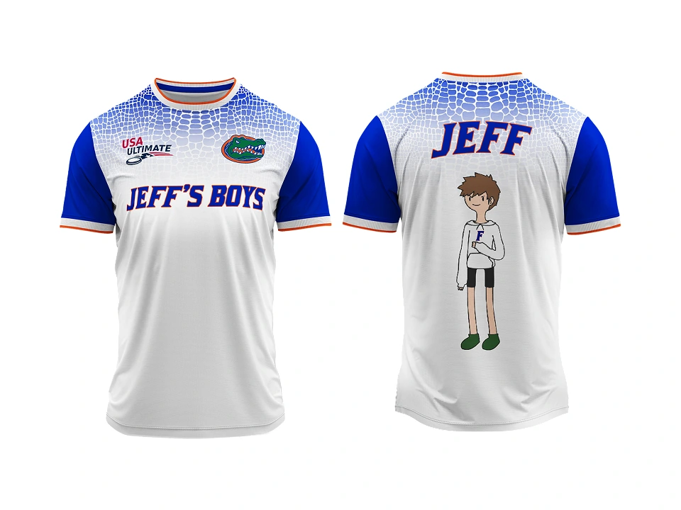 Jeff’s Boys alternate away jersey mockup, front and back.
