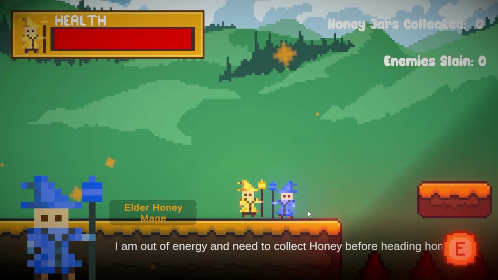 Original gameplay showing the HUD and NPC dialogue.