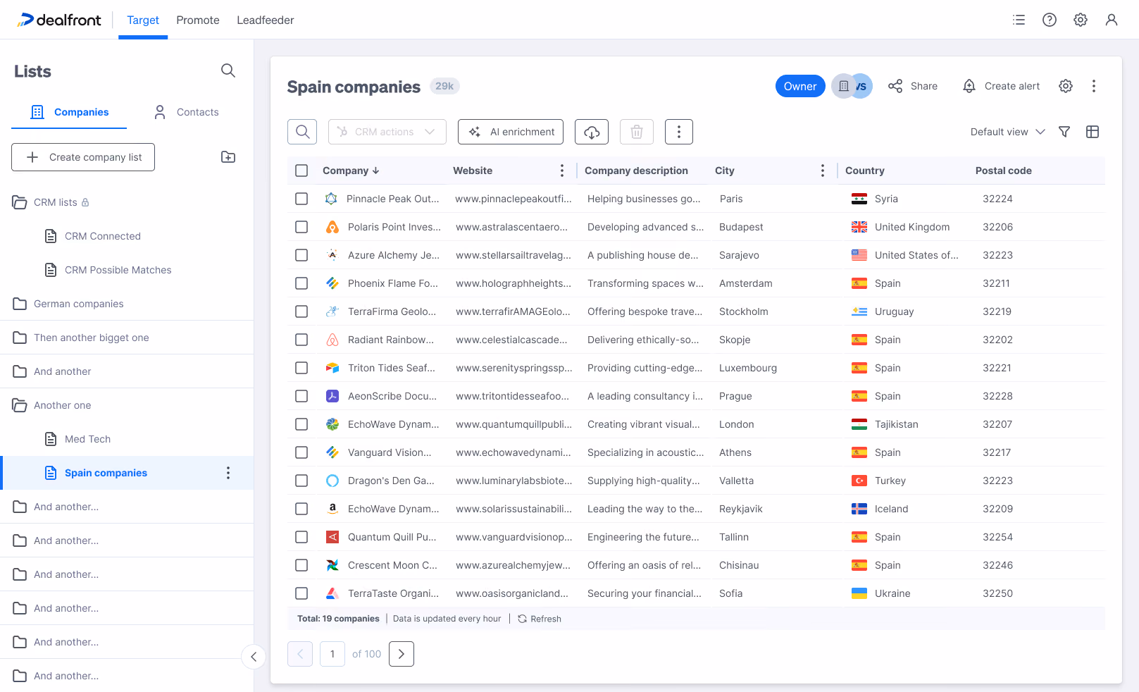 A second list selected in the sidebar, showing the same view controls pattern applied across lists