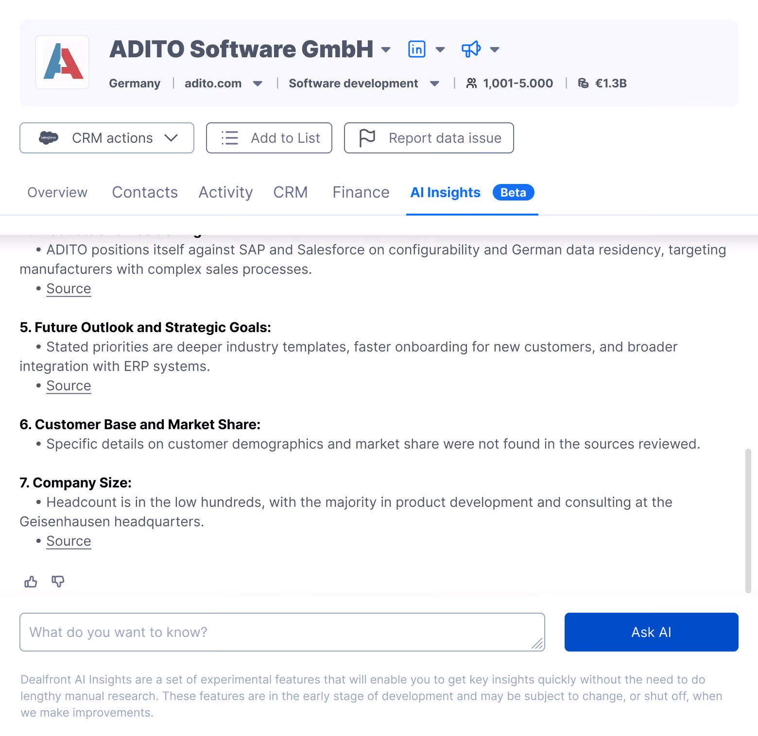 On AI Insights the claims carry links, because the material came from outside.