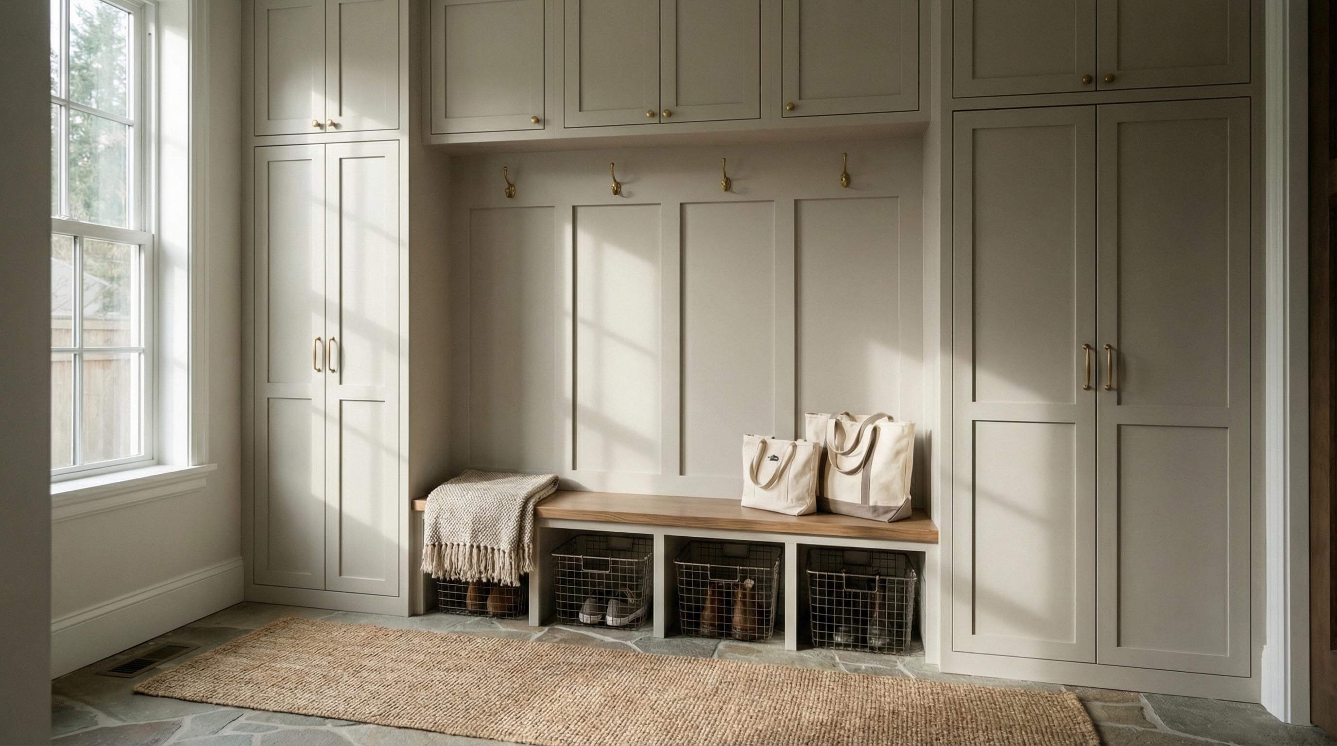 Refined living space with sophisticated paint palette and modern design