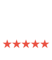 Google logo with a five-star rating below it.