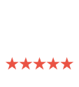 Yelp logo with five red stars underneath.