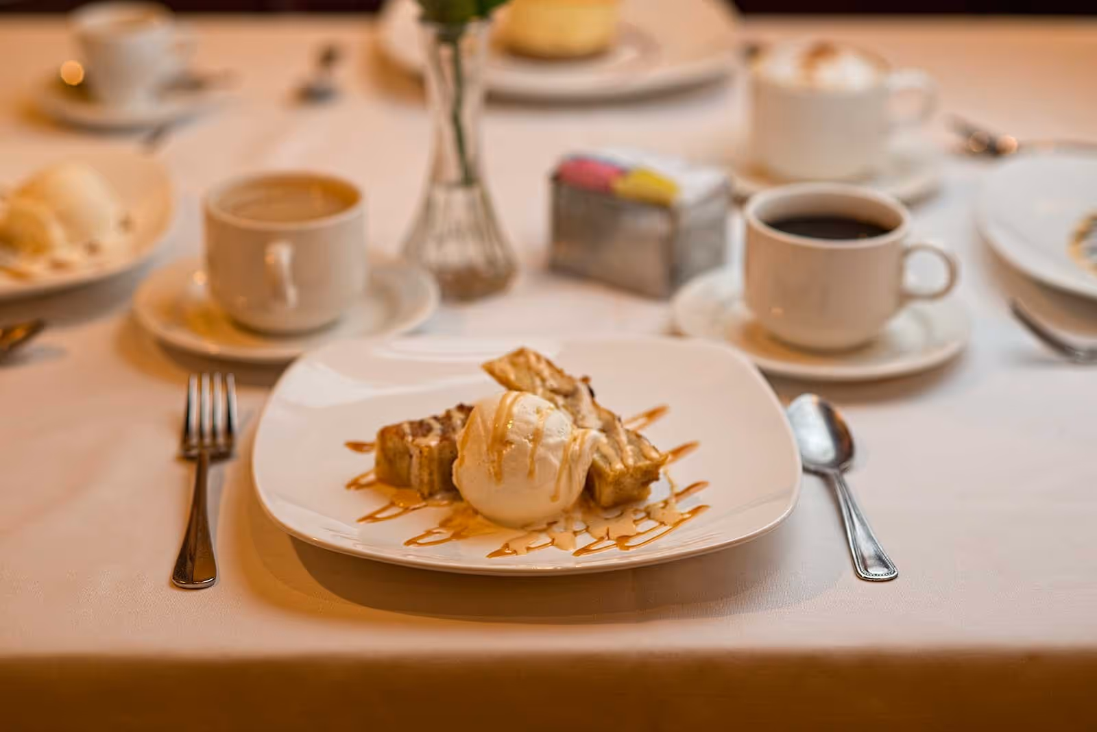 Biscotti with scoop of ice cream