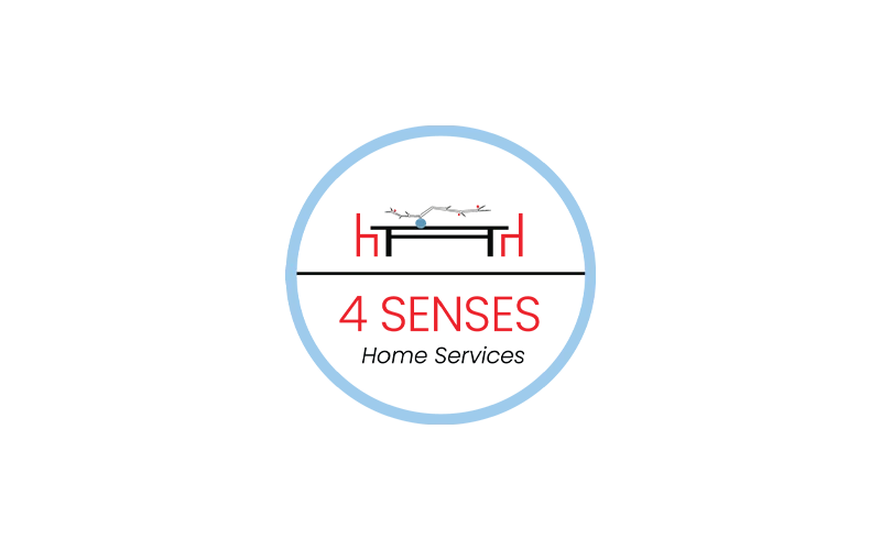 Logo text reading 'logoipsum' with a design of four connected rounded white dots arranged diagonally to the left.