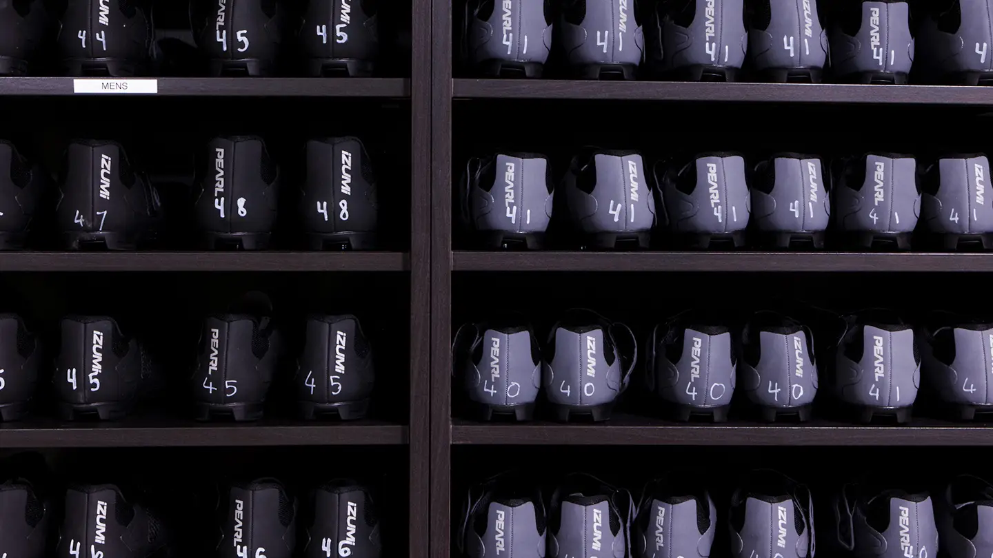 A black cycle shoe rack.