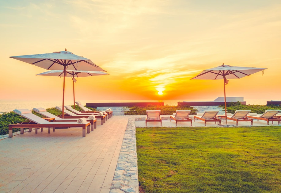 Indulge in luxurious rooms with panoramic sea views