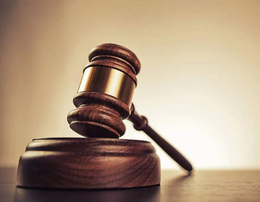 A judge's gavel in court
