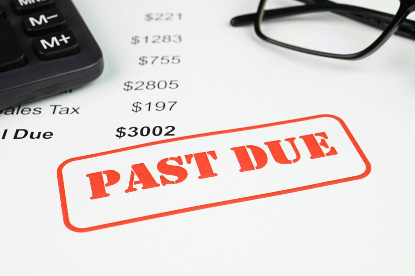 past due stamped on a $3,002 bill
