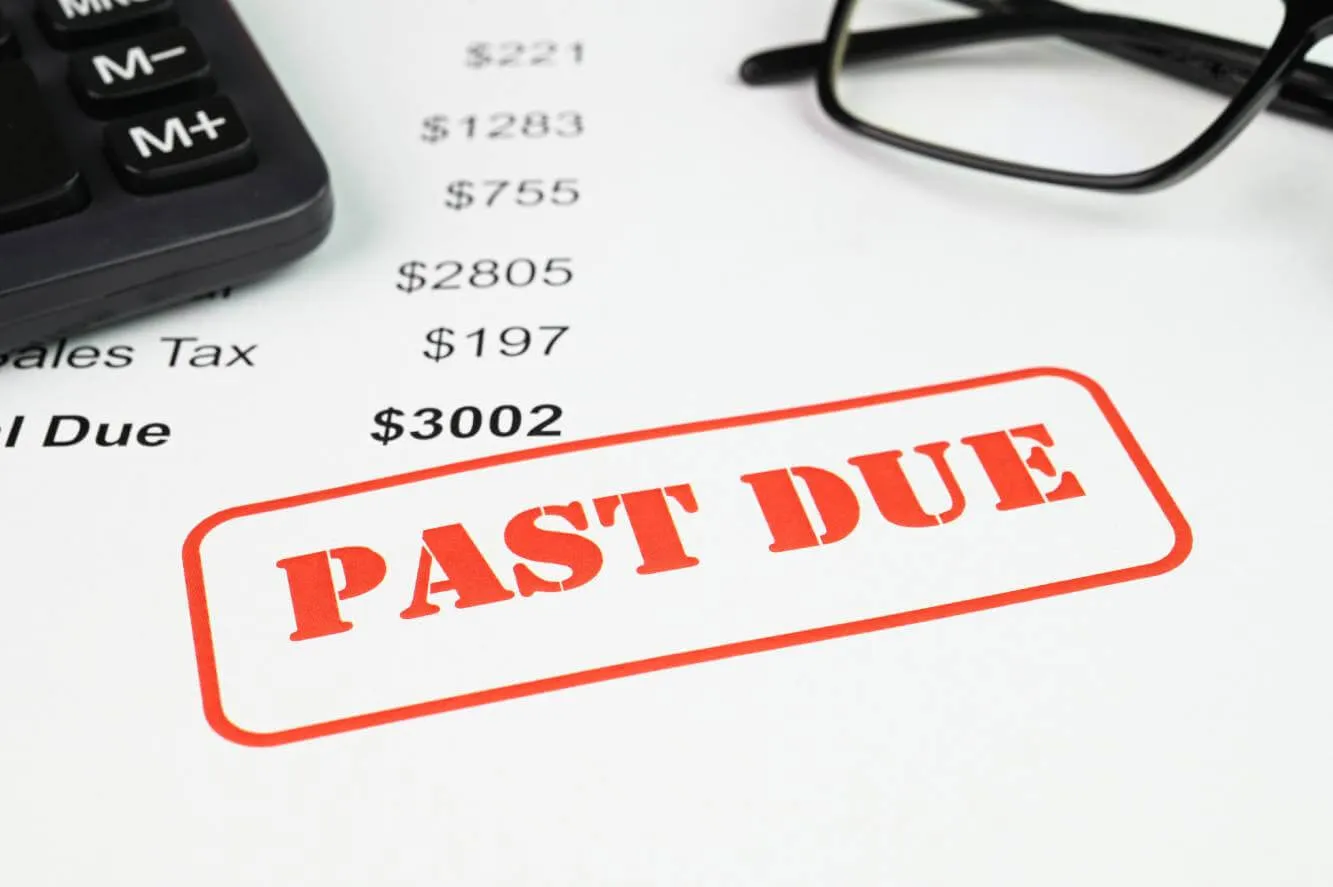 past due stamped on a $3,002 bill