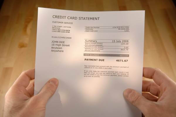 Credit card statement with $4,671.67 due