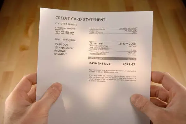 Credit card statement with $4,671.67 due