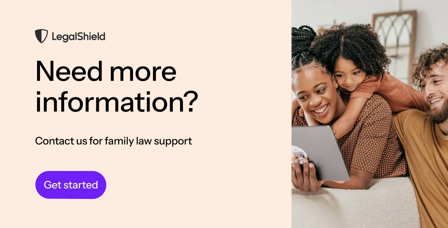 A CTA call out for the LegalShield Family Law Plan