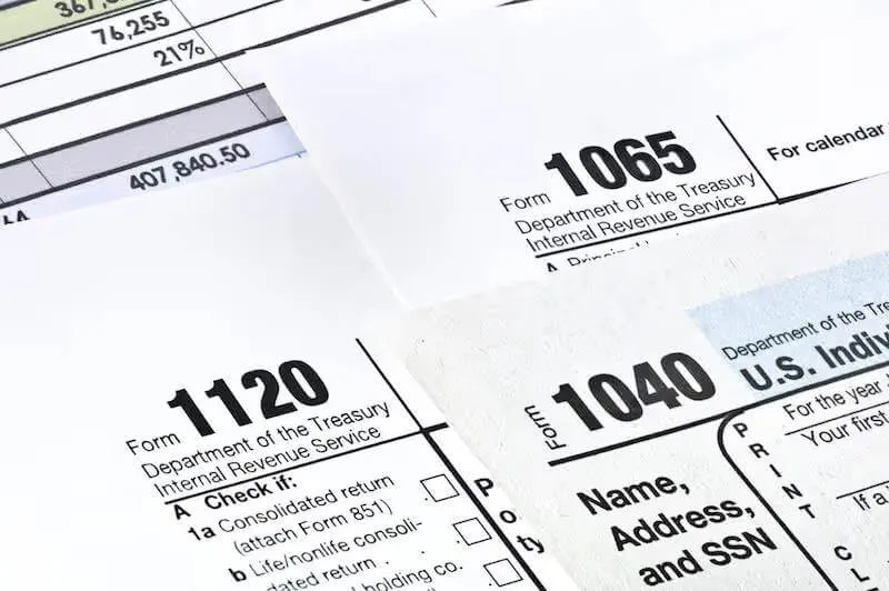 IRS Tax Forms 1064, 1120 and 1040