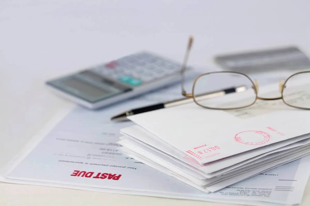debt collection letters with red stamp that reads past due