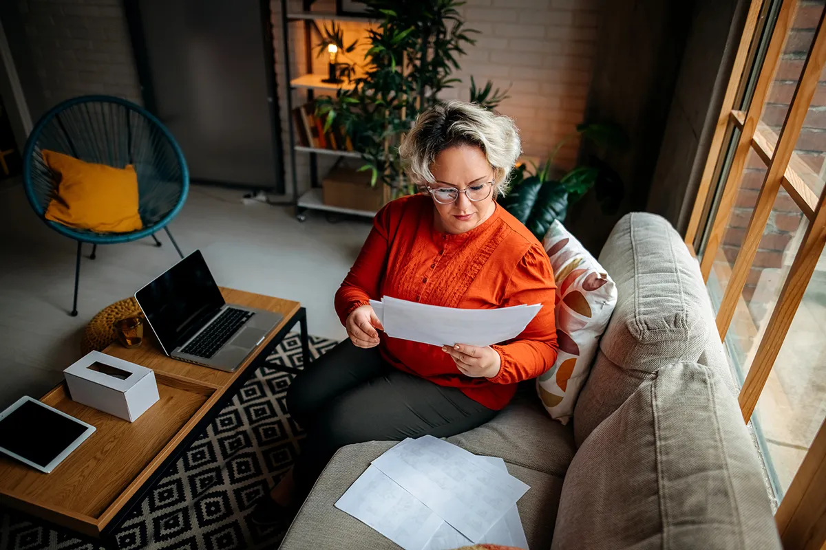 A woman reviewing a Letter of Testamentary.
