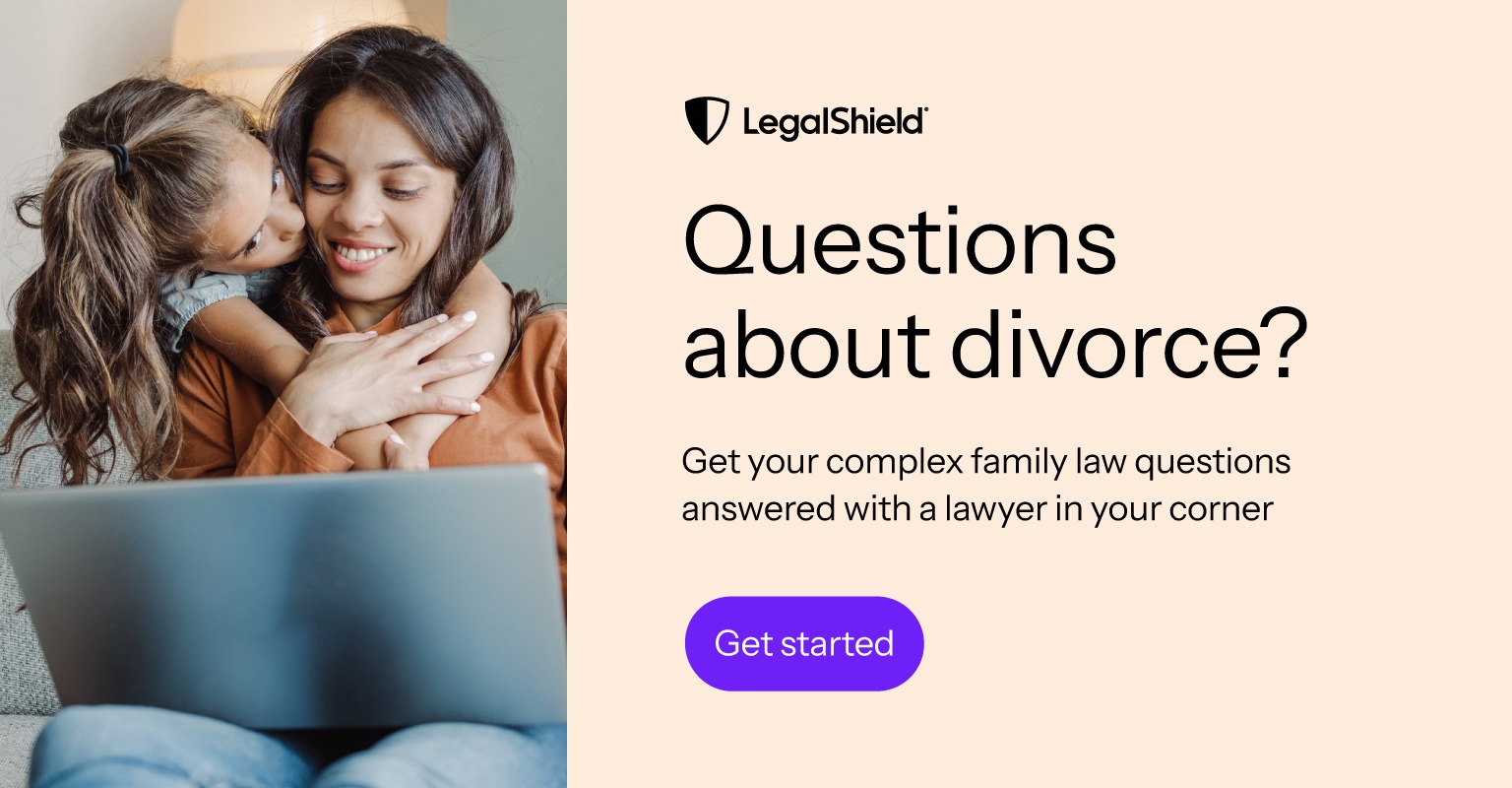 A woman on her computer learning about LegalShield's family law options.